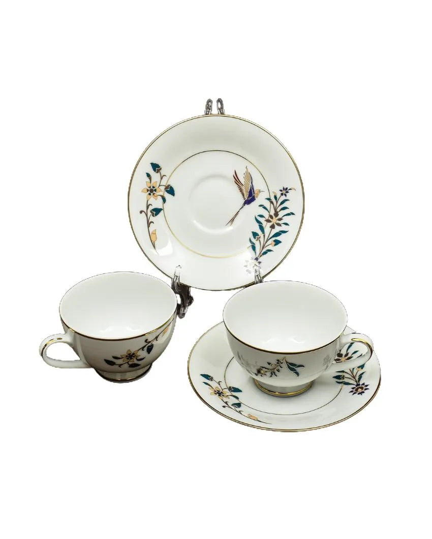 Shahi Porcelain Tea Cup & Saucer | Set of 12