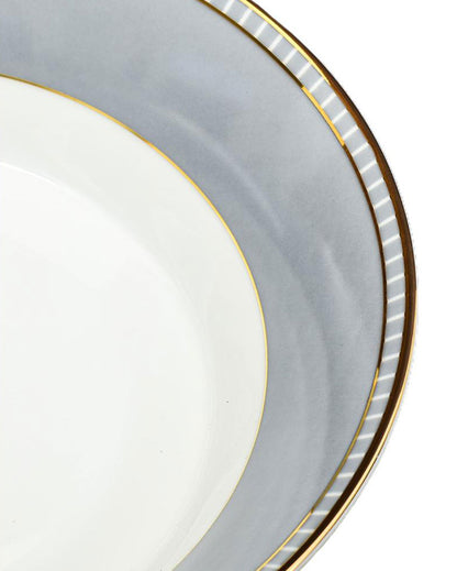 Grey Iris Porcelain Dinner Set | Set of 33
