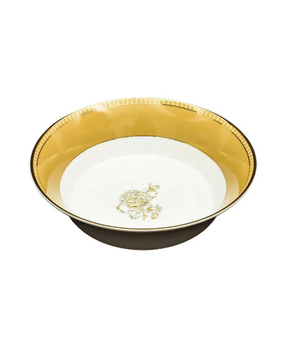 Mustard Iris Porcelain Dinner Set | Set of 21