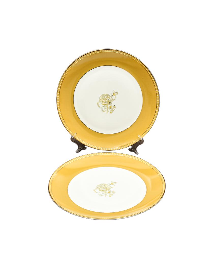 Mustard Iris Porcelain Dinner Set | Set of 21