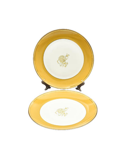 Mustard Iris Porcelain Dinner Set | Set of 21