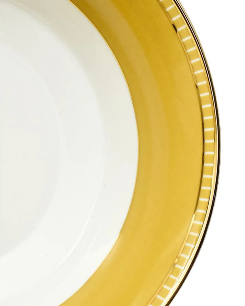 Mustard Iris Porcelain Dinner Set | Set of 33