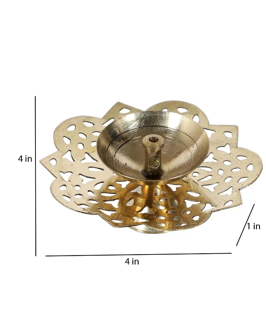 Etching Brass Gold Diya | Set Of 4