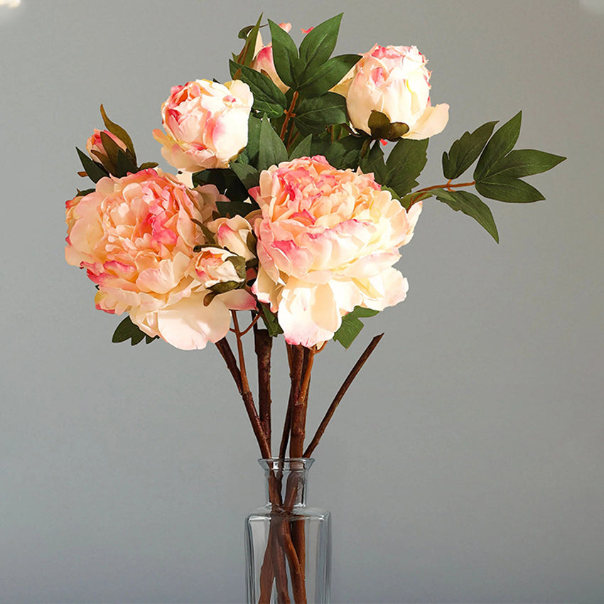 Elegant Blooming Artificial Peony Flower Spray | 2 Feet