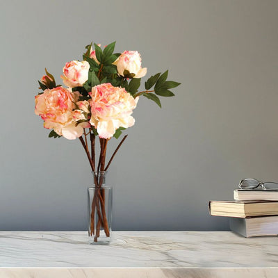 Elegant Blooming Artificial Peony Flower Spray | 2 Feet