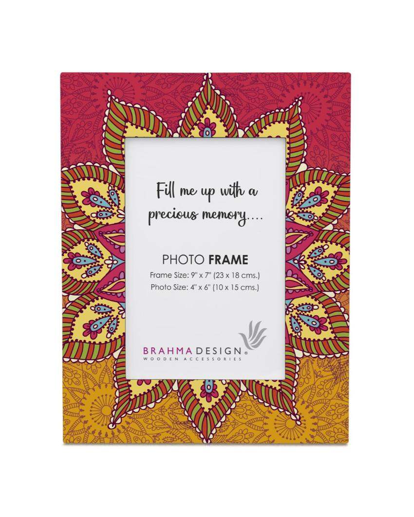 Elegant Mandala Design Multicolor Photo Frame | 9 x 7 inches