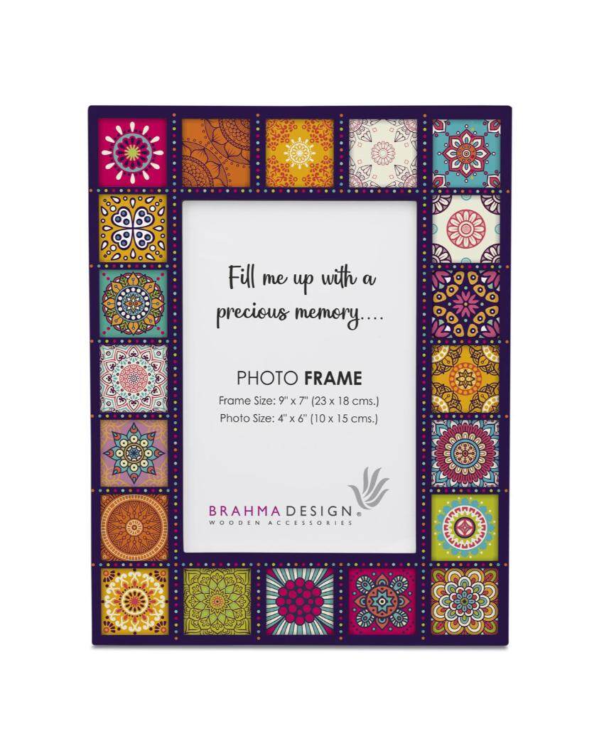 Classic Multi Mandala Design Multicolor Photo Frame | 9 x 7 inches