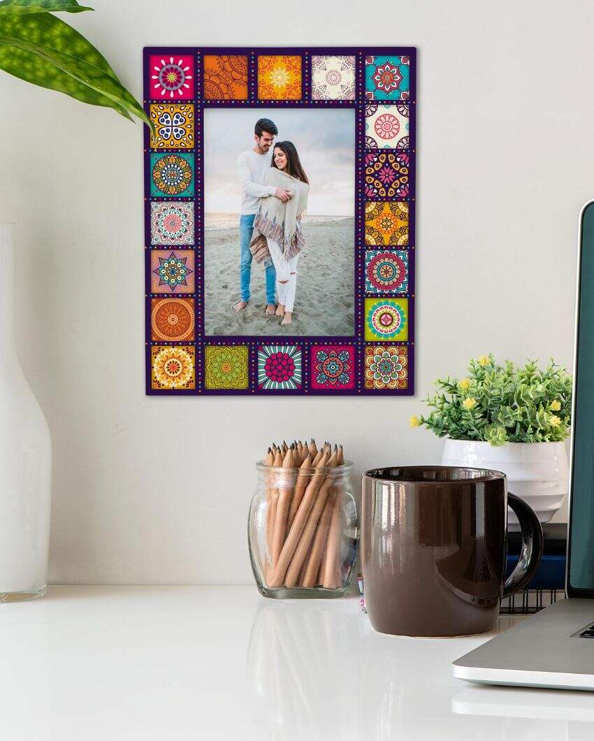 Classic Multi Mandala Design Multicolor Photo Frame | 9 x 7 inches