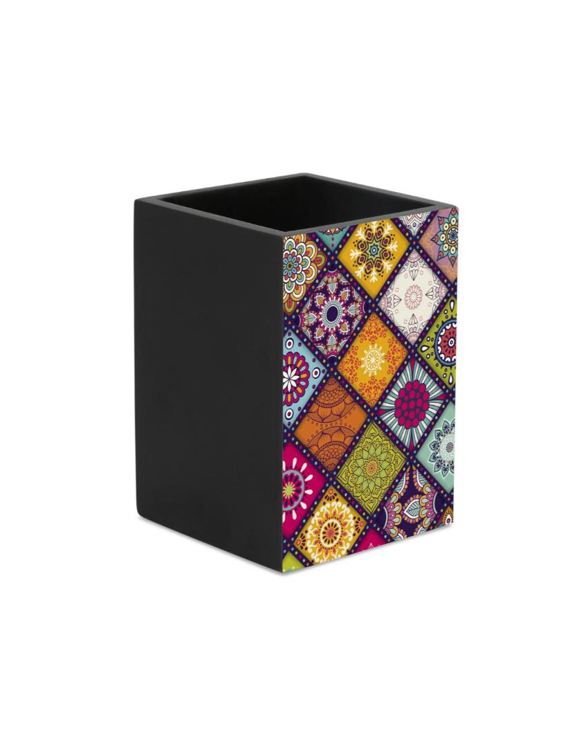 Vibrant Multi Mandala Design Multicolor Pen Holder | 3 x 4 inches