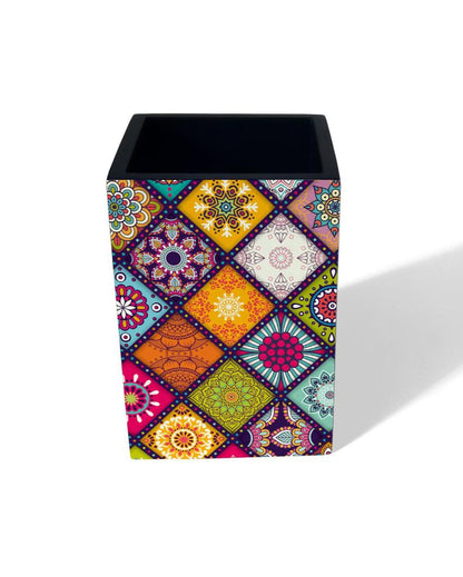 Vibrant Multi Mandala Design Multicolor Pen Holder | 3 x 4 inches