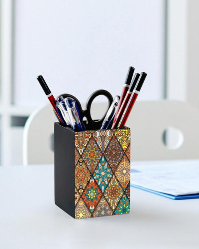 Modern Diamond Design Multicolor Pen Holder | 3 x 4 inches