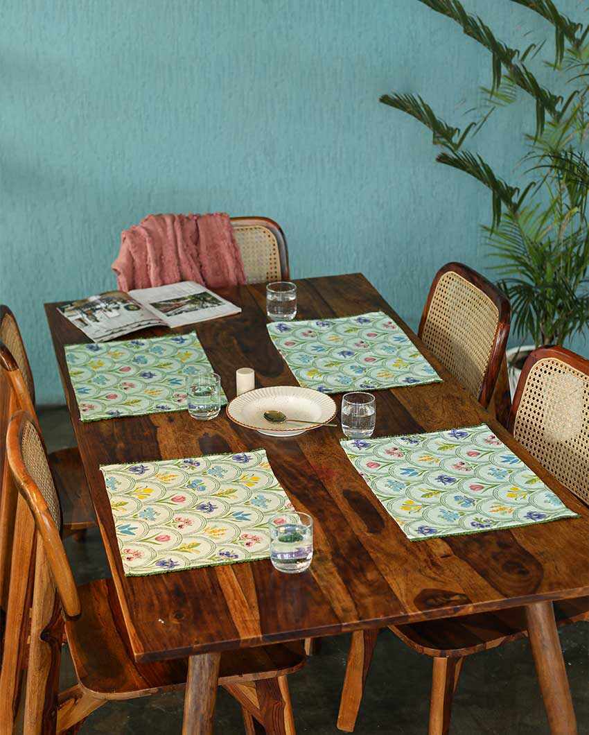 Beautiful Phool Cotton Printed Placemats | 13 x 19 inches