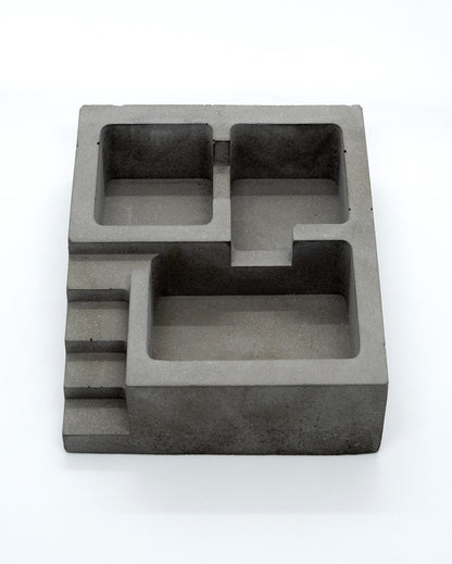 Solid Elegant Design Plinth Concrete Ashtray | 4 x 4 x 2 inches