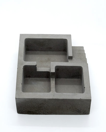 Solid Elegant Design Plinth Concrete Ashtray | 4 x 4 x 2 inches