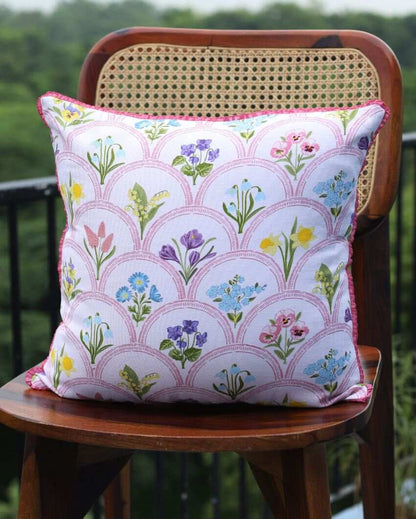 Phool Printed Cotton Cushion Covers | 16 x 16 inches