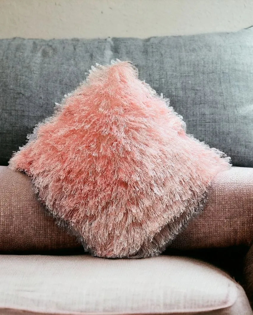 Faux Curly Wool Fur Filled Cushion | 18x18 inches