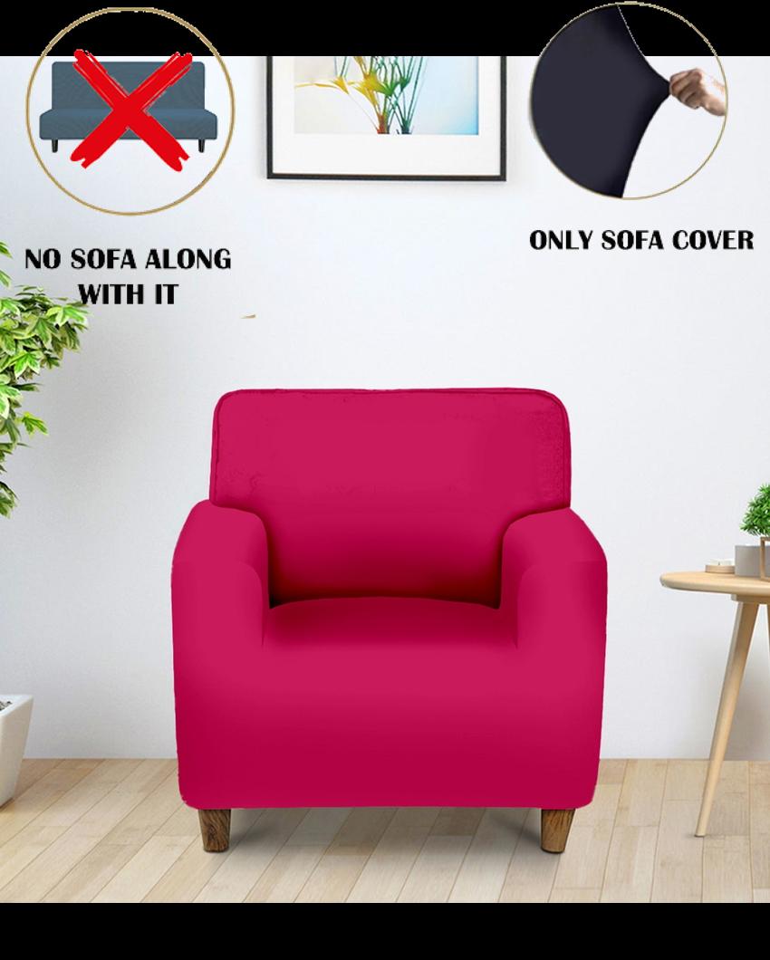 ONLY SOFA COVER | Elastic Stretchable 1 Seater Polyester Sofa Cover | 35 x 55 inches