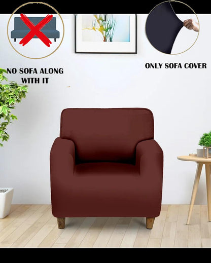 ONLY SOFA COVER | Elastic Stretchable 1 Seater Polyester Sofa Cover | 35 x 55 inches