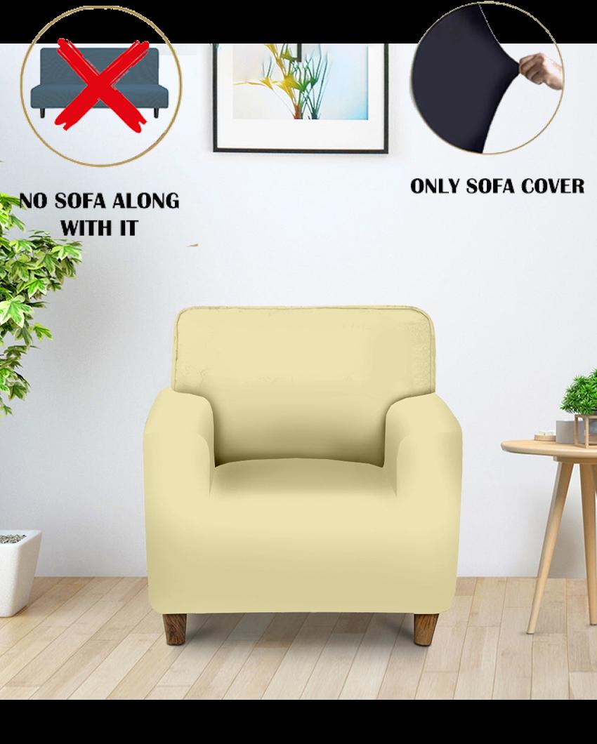 ONLY SOFA COVER | Elastic Stretchable 1 Seater Polyester Sofa Cover | 35 x 55 inches