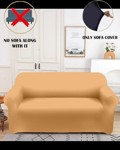 ONLY SOFA COVER | Polyester & Elastic Stretchable 3 Seater Plan Sofa Cover | 77 x 91 inches