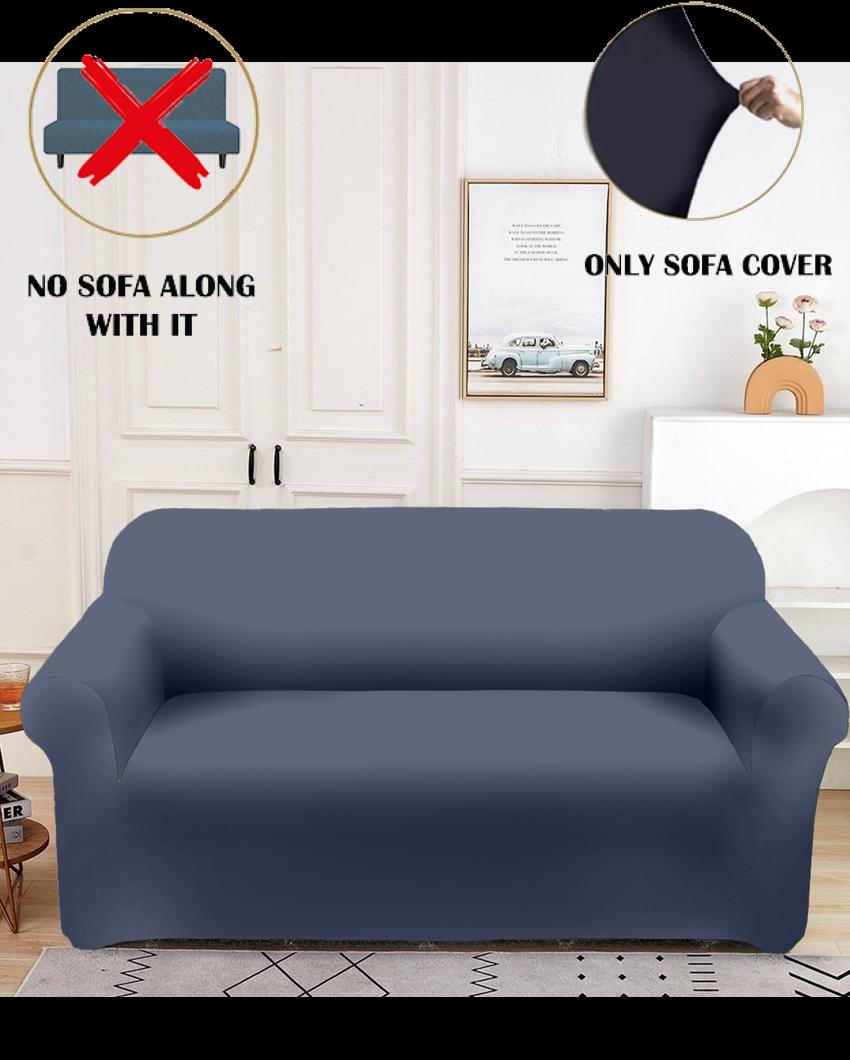 ONLY SOFA COVER | Polyester & Elastic Stretchable 3 Seater Plan Sofa Cover | 77 x 91 inches