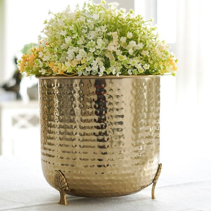 Beautiful Metal Leaf Leg Indoor Planter | 7 x 7 inches