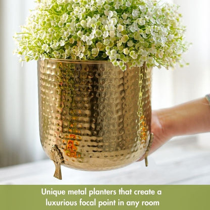 Beautiful Metal Leaf Leg Indoor Planter | 7 x 7 inches