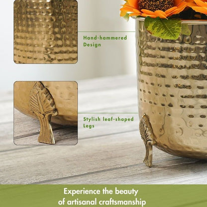 Beautiful Metal Leaf Leg Indoor Planter | 7 x 7 inches