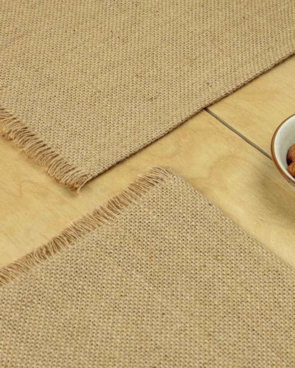 Bhoomi Beige Table Placemats | Set of 2 | 13 x 19 inches