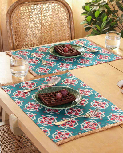 Gulshan Design Cotton Satin Tablemats | Set of 2 | 19 x 13 Inches