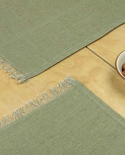 Hara Green Table Placemats | Set of 2 | 13 x 19 inches