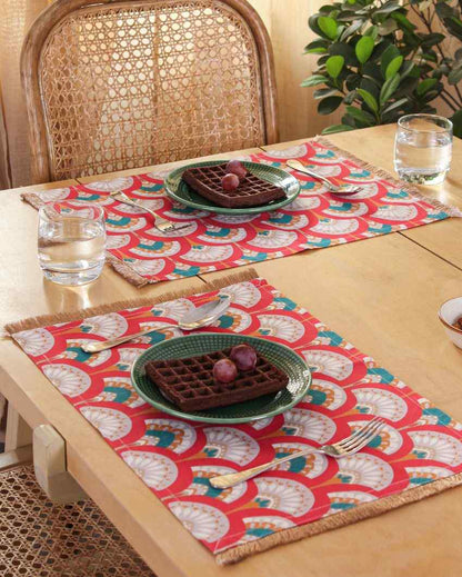 NeelKanth Design Cotton Satin Tablemats | Set of 2 | 13 X 19 Inches