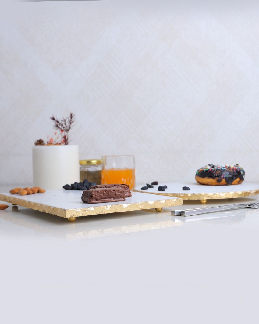 Elegant Marble Serving Platters | Set Of 2