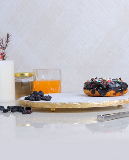 Stylish Serving Round Marble Platter | 10 inches