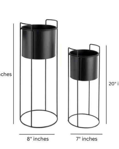 Elevate Stylish Pot with Stand Without Plant | Pack of 2