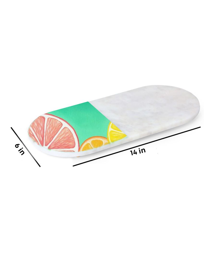 Lush Fruit Print Marble Serving Platter