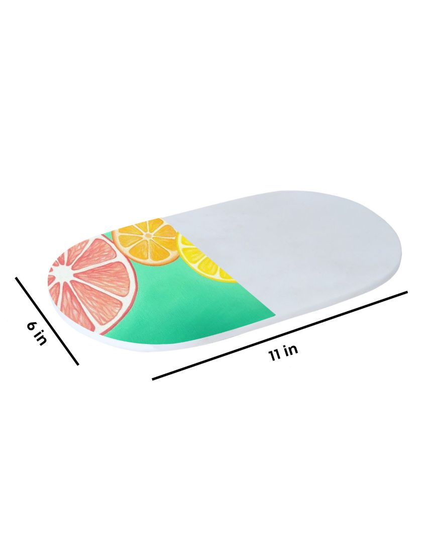 Lush Fruit Print Marble Serving Platter