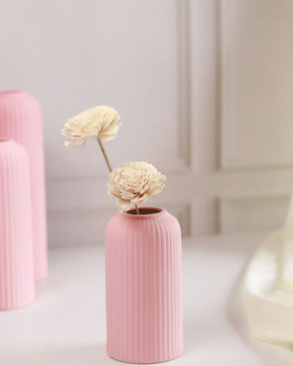Shimmy Ribbed Vases | Set Of 3 Pink