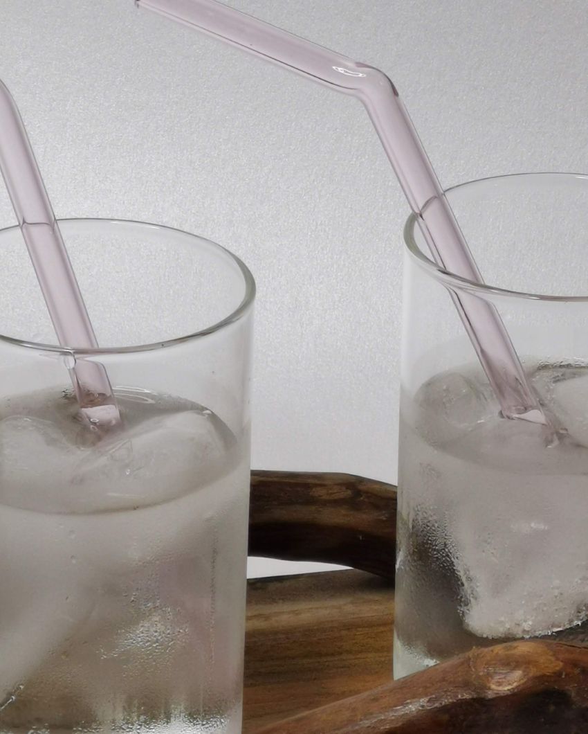 Reusable Glass 6 Straws With Brush