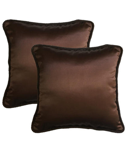 Plain Silk Polyester Cushion Covers  | Multiple Colors | Set Of 2 | 16 x 16 inches