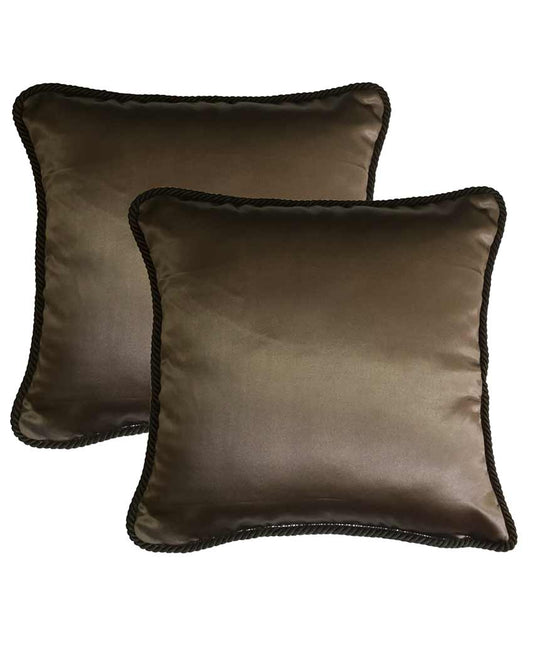 Plain Silk Polyester Cushion Covers | Set Of 2 | 16 x 16 inches