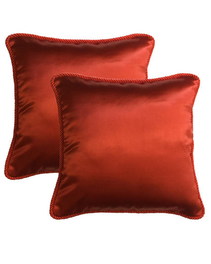 Plain Silk Polyester Cushion Covers  | Multiple Colors | Set Of 2 | 16 x 16 inches