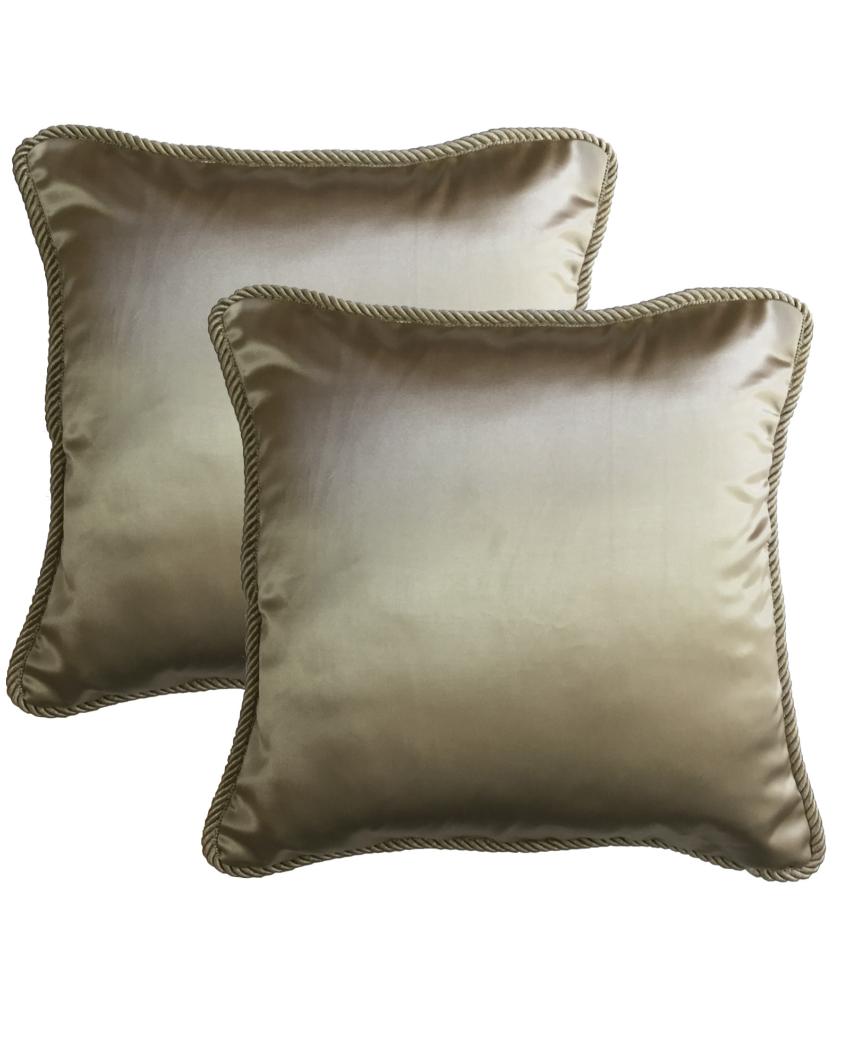 Plain Silk Polyester Cushion Covers  | Multiple Colors | Set Of 2 | 16 x 16 inches