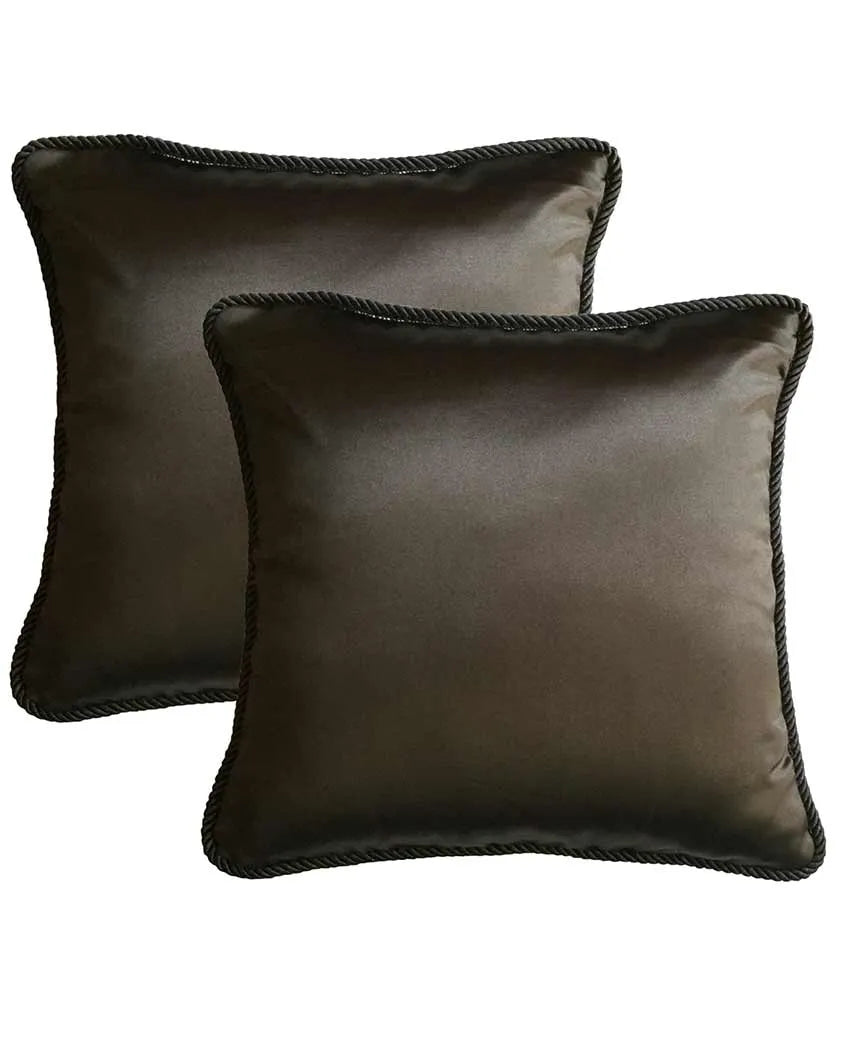 Plain Silk Polyester Cushion Covers  | Multiple Colors | Set Of 2 | 16 x 16 inches