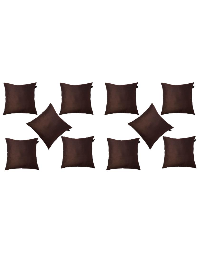 Faux Silk Polyester Cushion Covers  | Multiple Colors | Set Of 10 | 12 x 12 inches