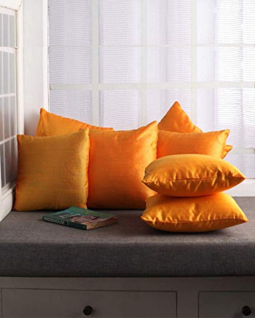 Faux Silk Polyester Cushion Covers  | Multiple Colors | Set Of 10 | 12 x 12 inches