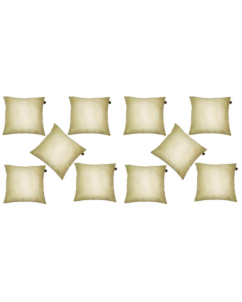 Faux Silk Polyester Cushion Covers  | Multiple Colors | Set Of 10 | 12 x 12 inches