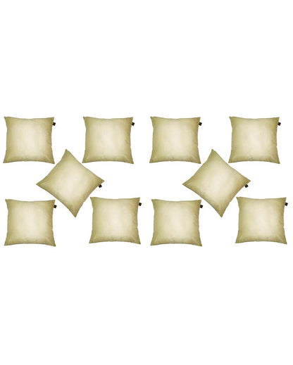 Faux Silk Polyester Cushion Covers  | Multiple Colors | Set Of 10 | 12 x 12 inches