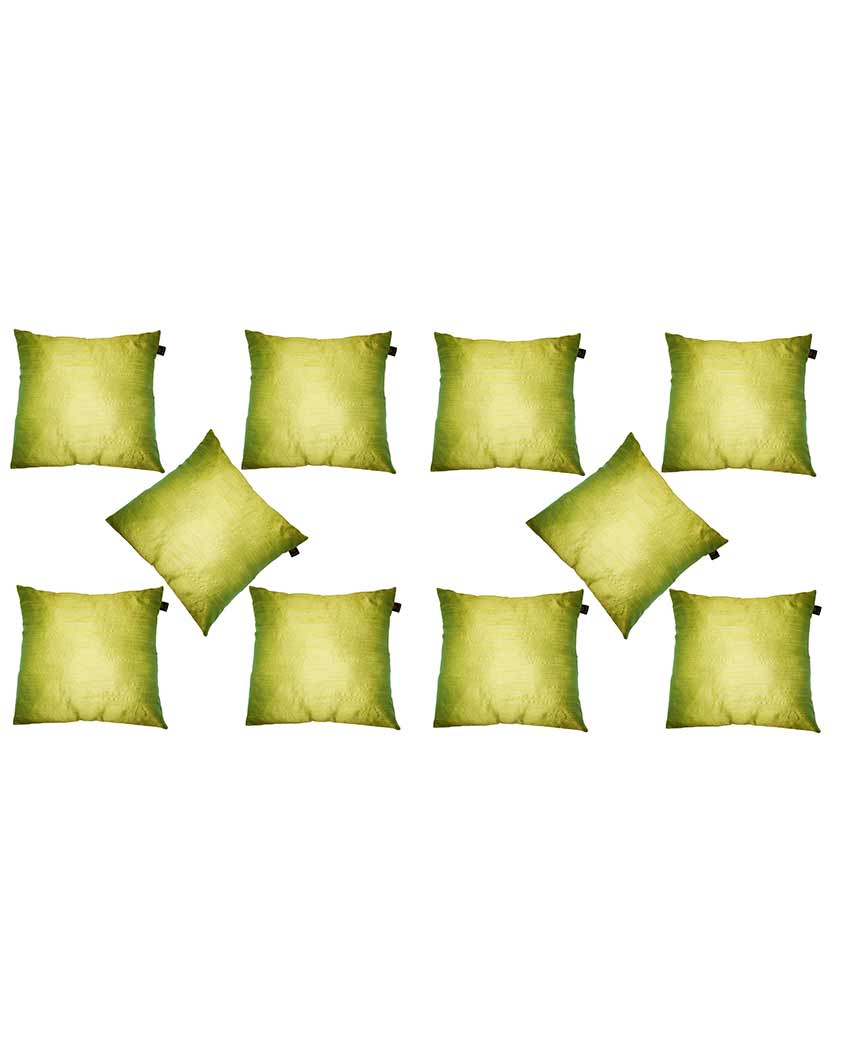 Faux Silk Polyester Cushion Covers  | Multiple Colors | Set Of 10 | 12 x 12 inches