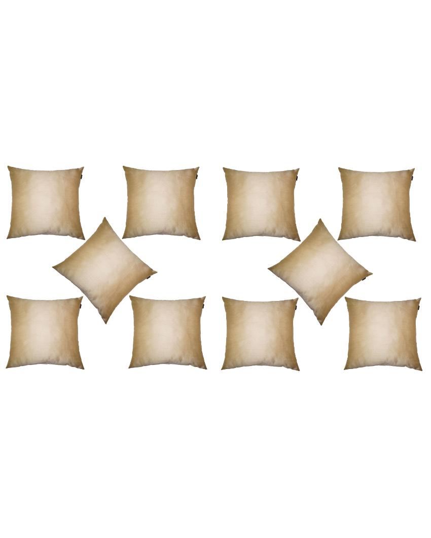 Faux Silk Polyester Cushion Covers  | Multiple Colors | Set Of 10 | 12 x 12 inches